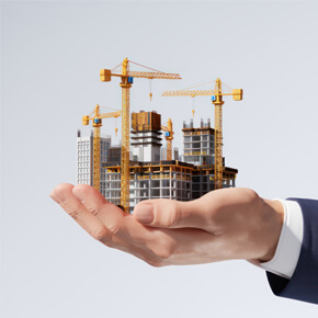 Engineer inspecting site plans